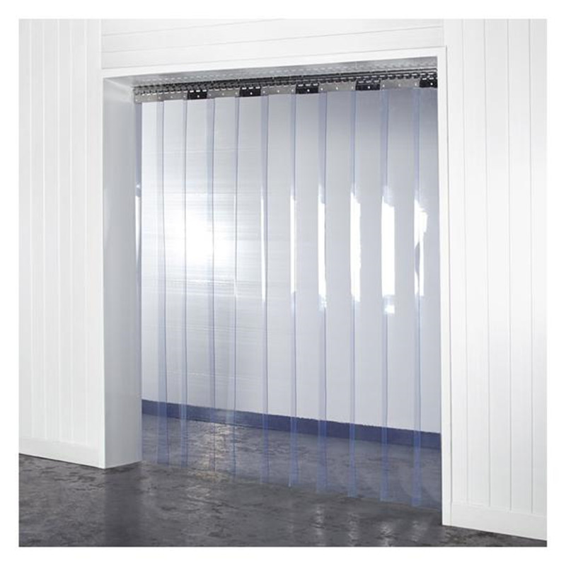Proveedor de cortina de tira de puerta transparente de película suave de PVC transparente-plástico HSQY
